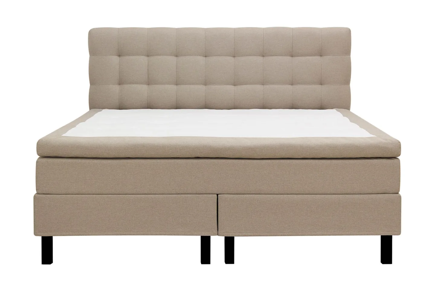 HVILA Classic Komplett Sängpaket 160x200 cm Kontinentalsäng med rutad sänggavel - Beige
