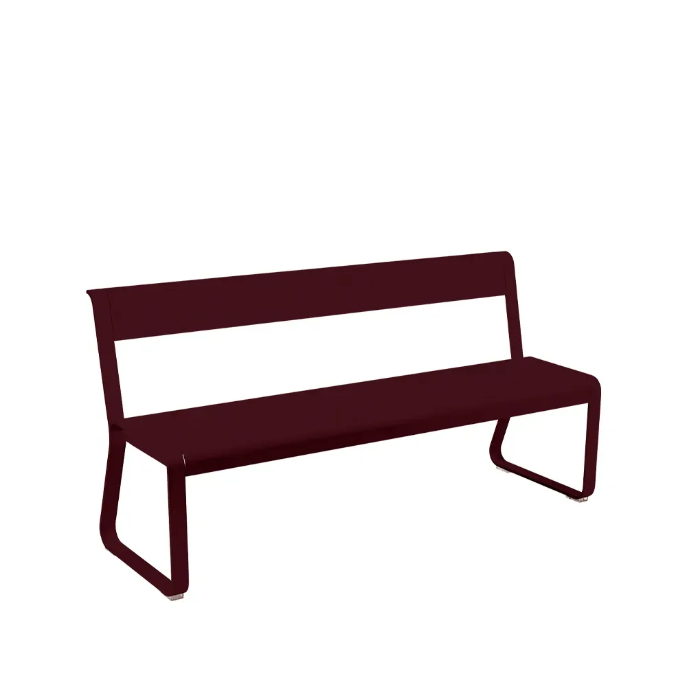 Fermob Bellevie bänk med ryggstöd Black cherry (vinröd)