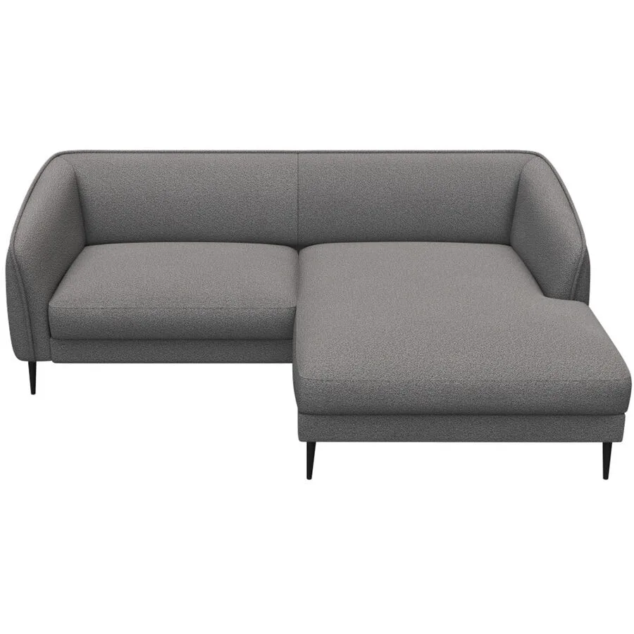 Ecksofa Fady Rechts Stoff hellgrau B 220 cm T 148.5 cm