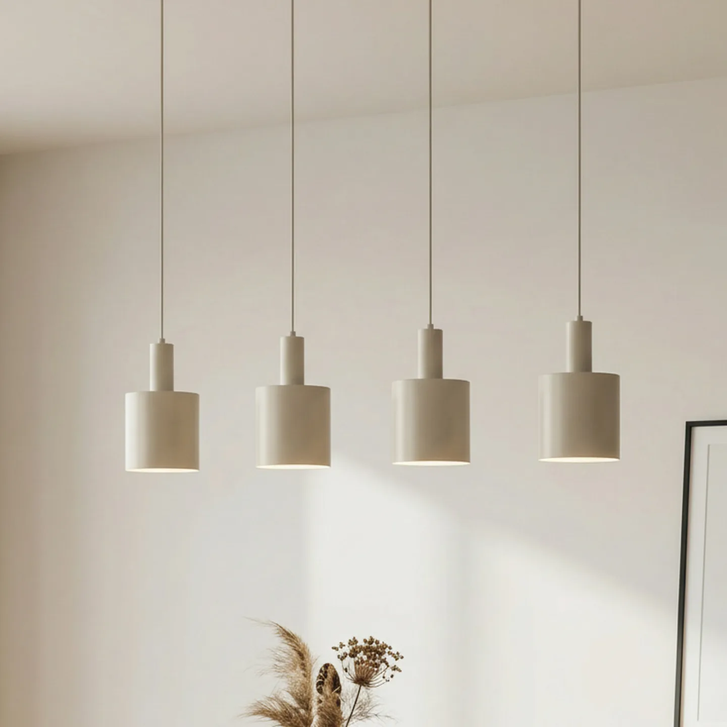Ovelia 4 Pendelleuchte Beige - Lindby - Küche - Modern - Metall - Mehrflammig