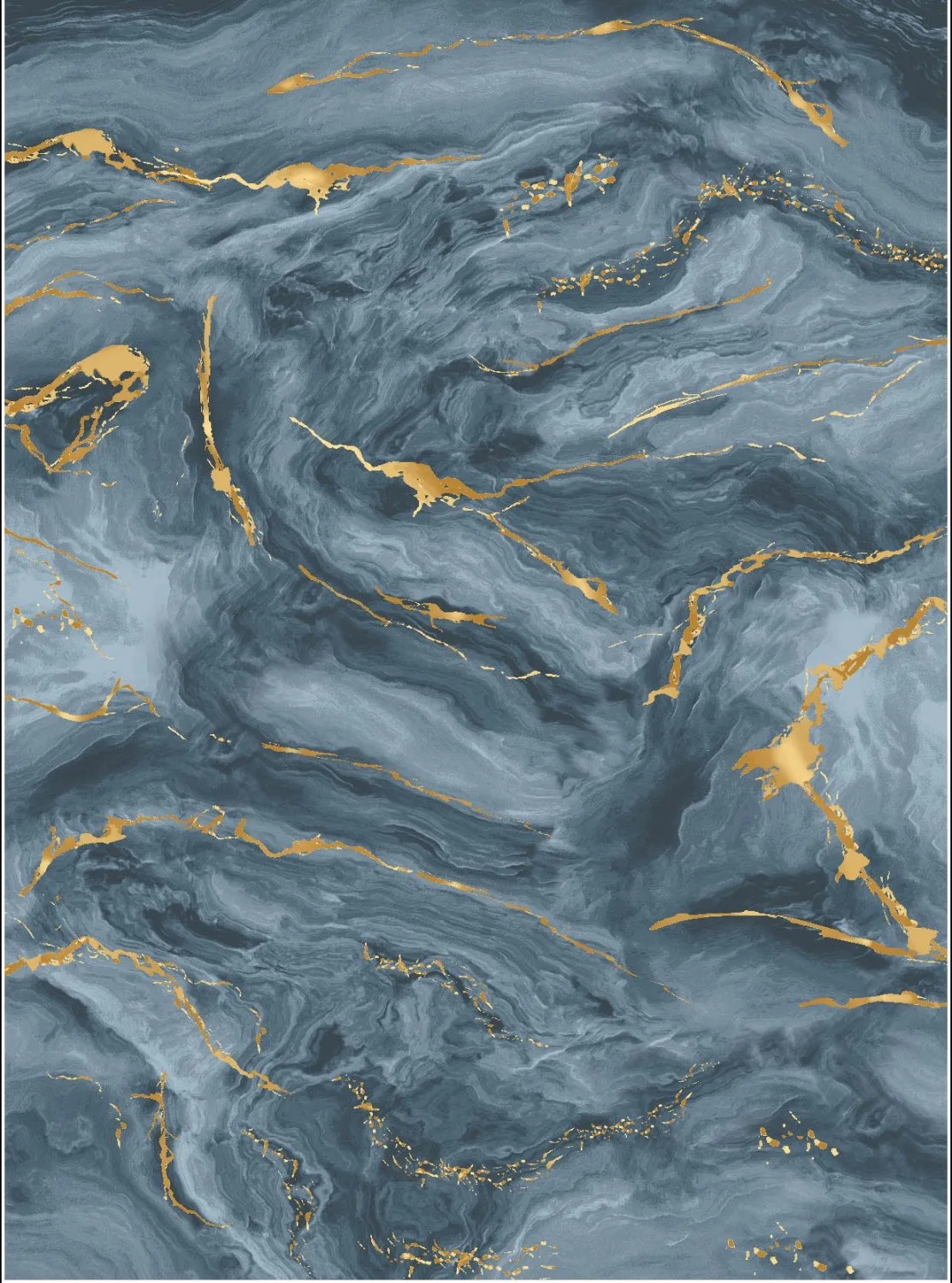 Wilton-teppe - Storm (blå/gull) (Størrelse: 160 x 230 cm)