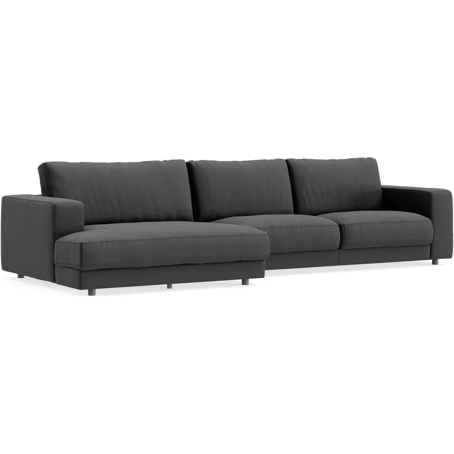 Ecksofa Ava Links Bezug: 98% Polyester, 2% Nylon anthrazit B 350 T 150 cm - Möbel Konfigurator: Traummöbel individuell zusammenstellen
