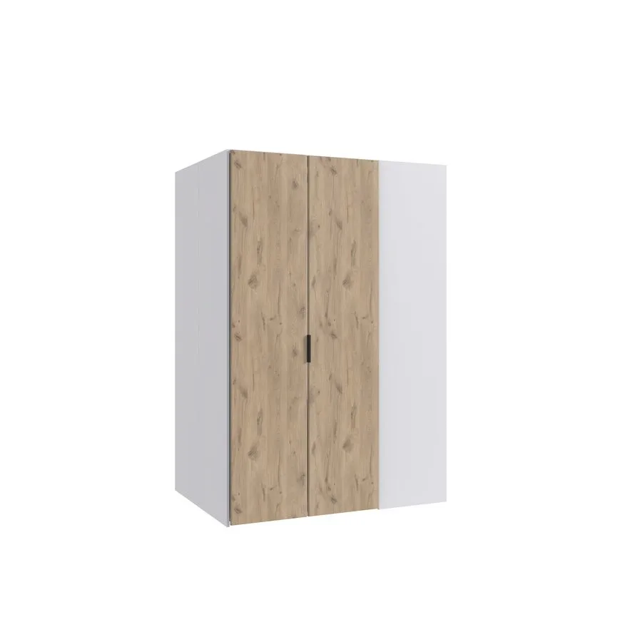 Kleiderschrank Nordy weiss/Eiche Nachbildung Holzwerkstoff B 135 cm