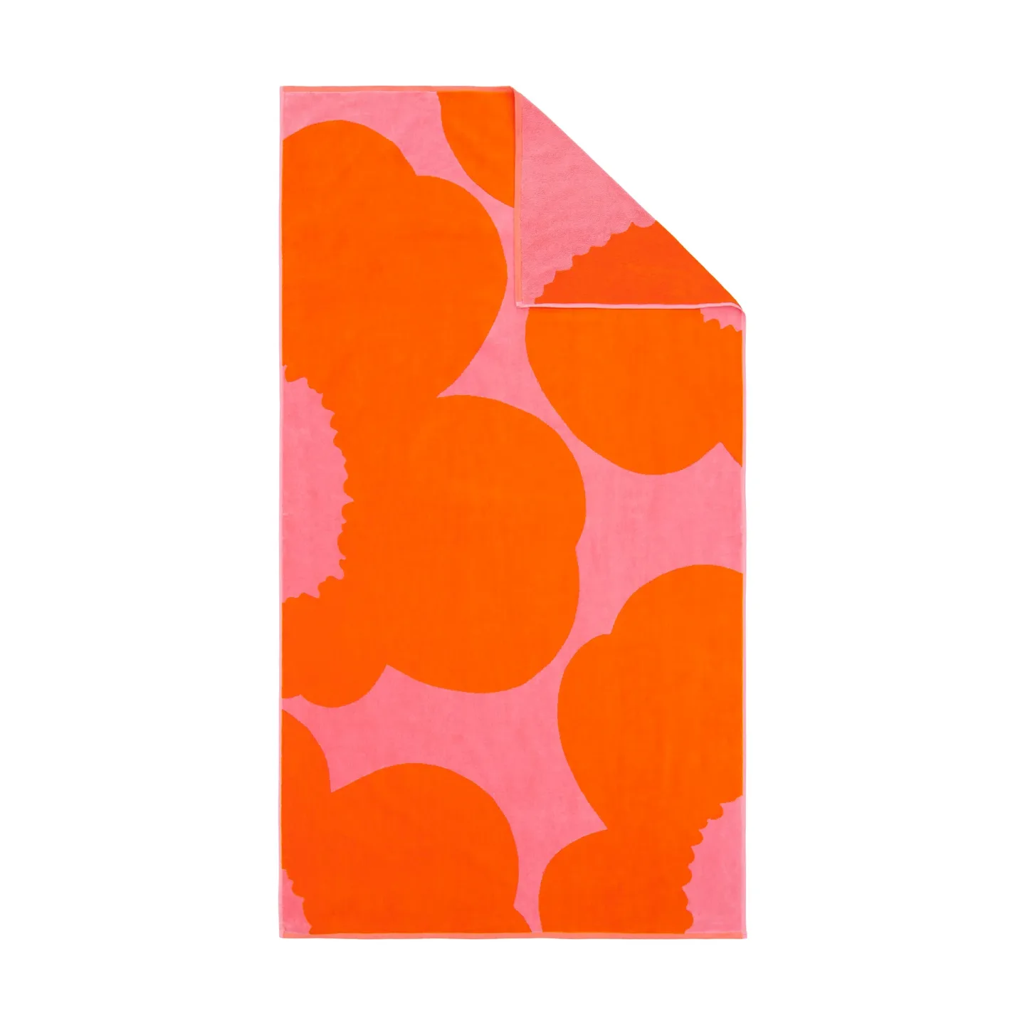 Marimekko Iso Unikko badhandduk Pink-orange red, 100x180 cm