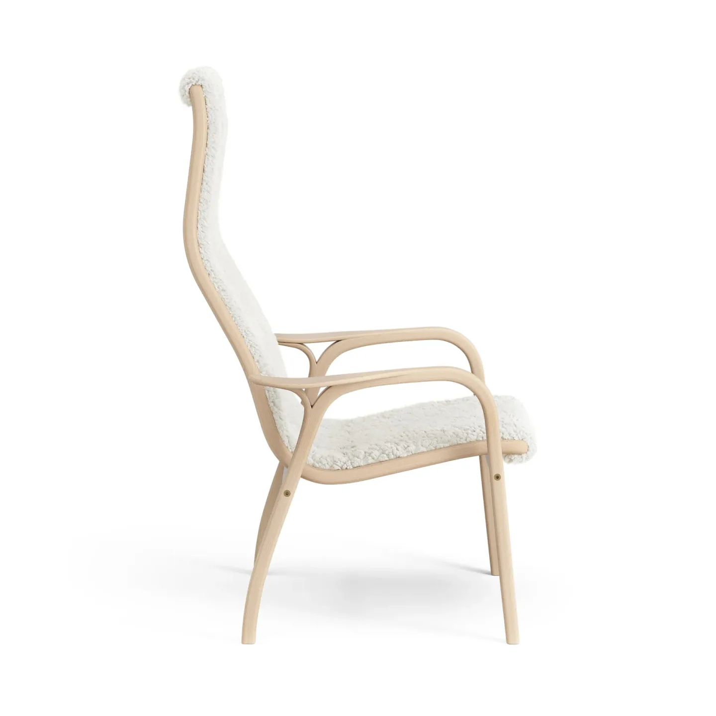 Swedese Lamini Kindersessel lackierte Buche/Schaffell Offwhite (weiß)