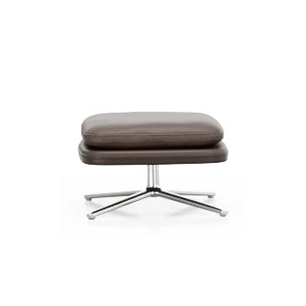 Vitra Grand Relax fotpall Leather premium F 69 marron-Aluminium