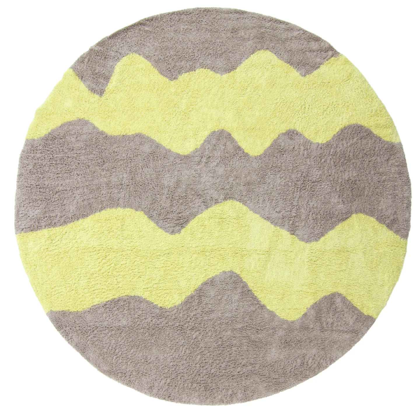 Rundt teppe - Amira Natural Cotton Shaggy (taupe/gul) (Størrelse: Ø 200 cm)