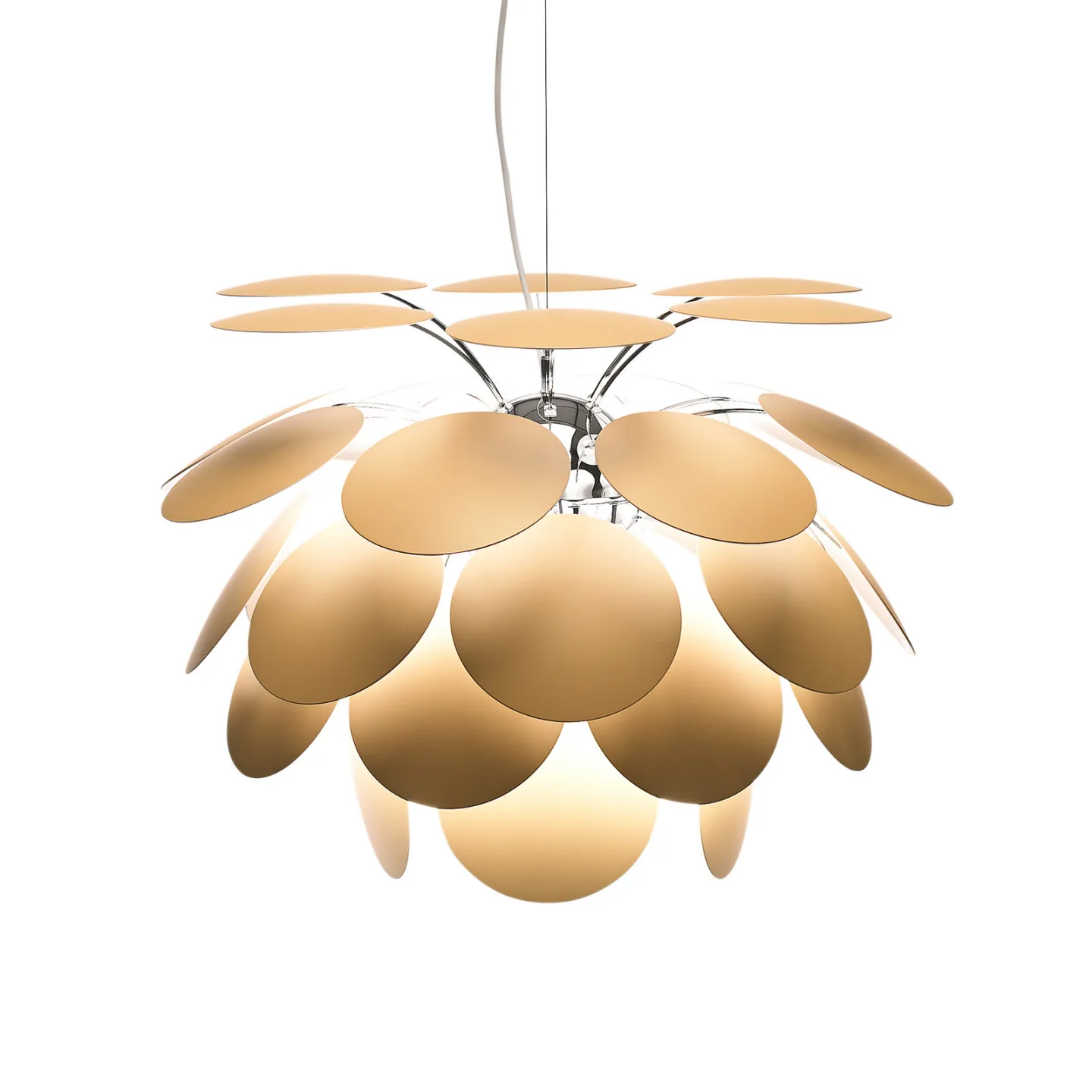 Discoco Pendelleuchte Ø68 Matt Beige - Marset Discocó - Wohnzimmer - Design - Kunststoff - Einflammig