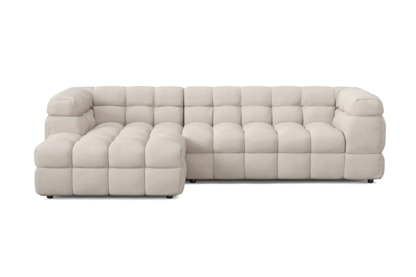 Elise 4-sits Bubblig Soffa med Divan Vänster - Beige