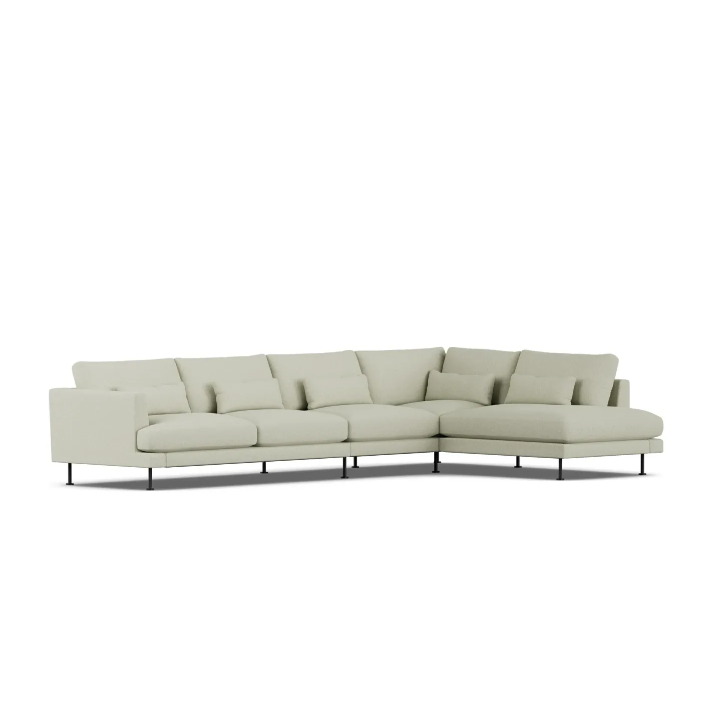 1898 Bredhult soffa Luiza Beige 3981-svart stål, 4-sits B1