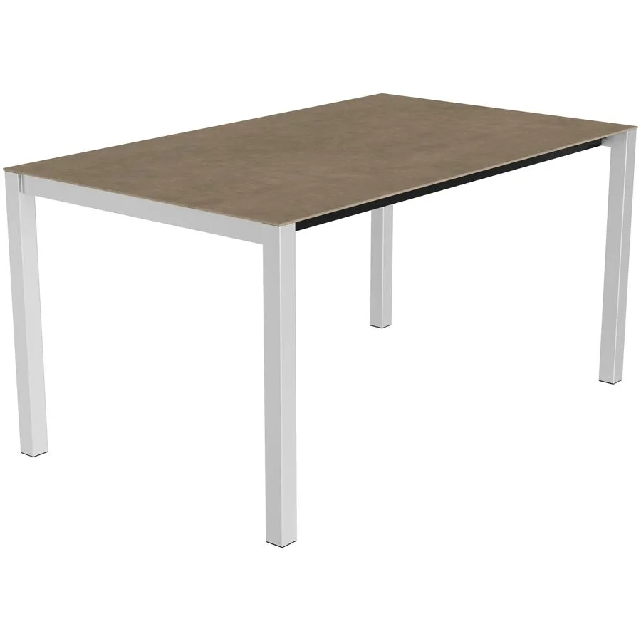 Gartentisch ausziehbar Campo Grande Edelstahl gebürstet / Terra Keramik/Edelstahl B 150 T 90 cm - Möbel Konfigurator: Traummöbel individuell
