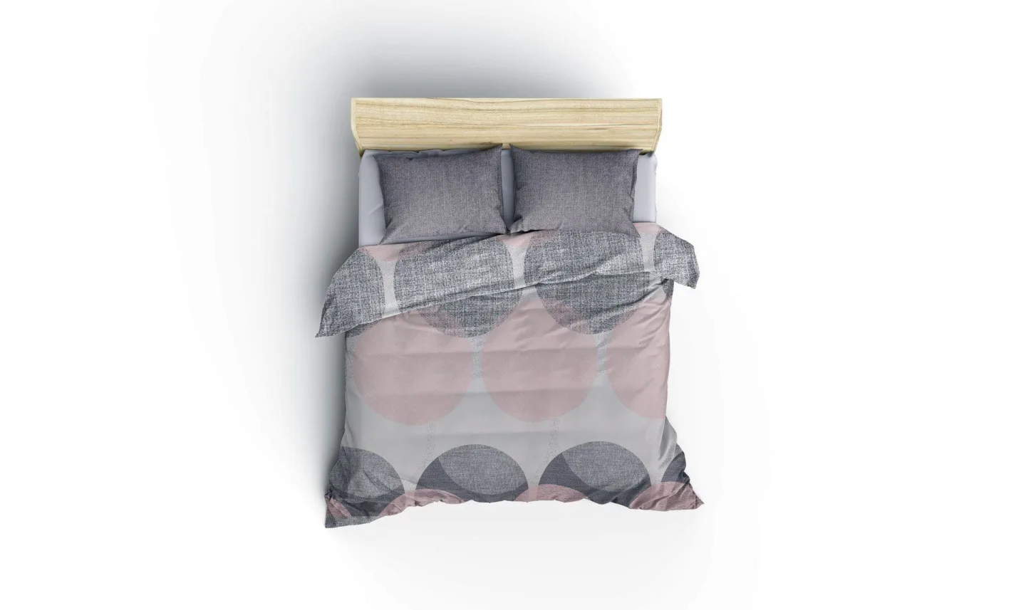 Dilsah Bäddset 240x220 cm - Grå Rosa Vit