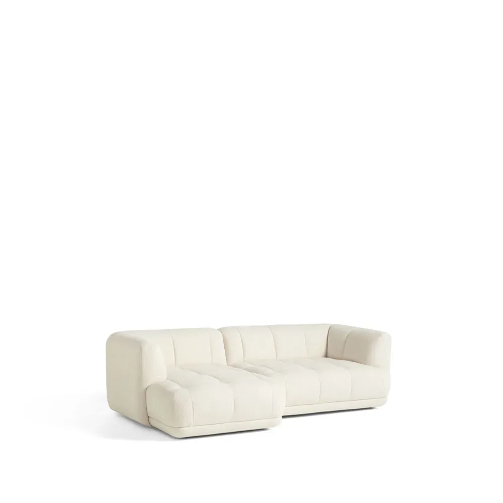 HAY Quilton Kombination 19 Modulsofa mit Chaiselongue links Flamiber a5 cream