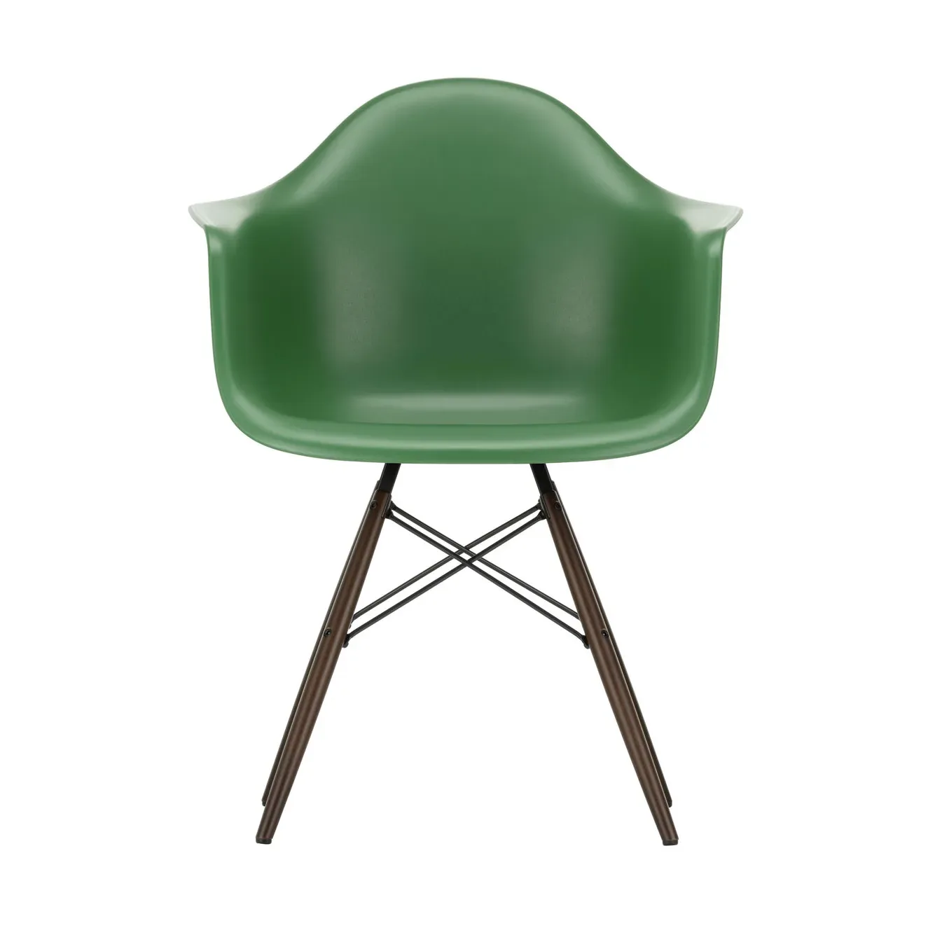 Vitra Eames Plastic Armchair RE DAW stol 17 emerald -dark maple