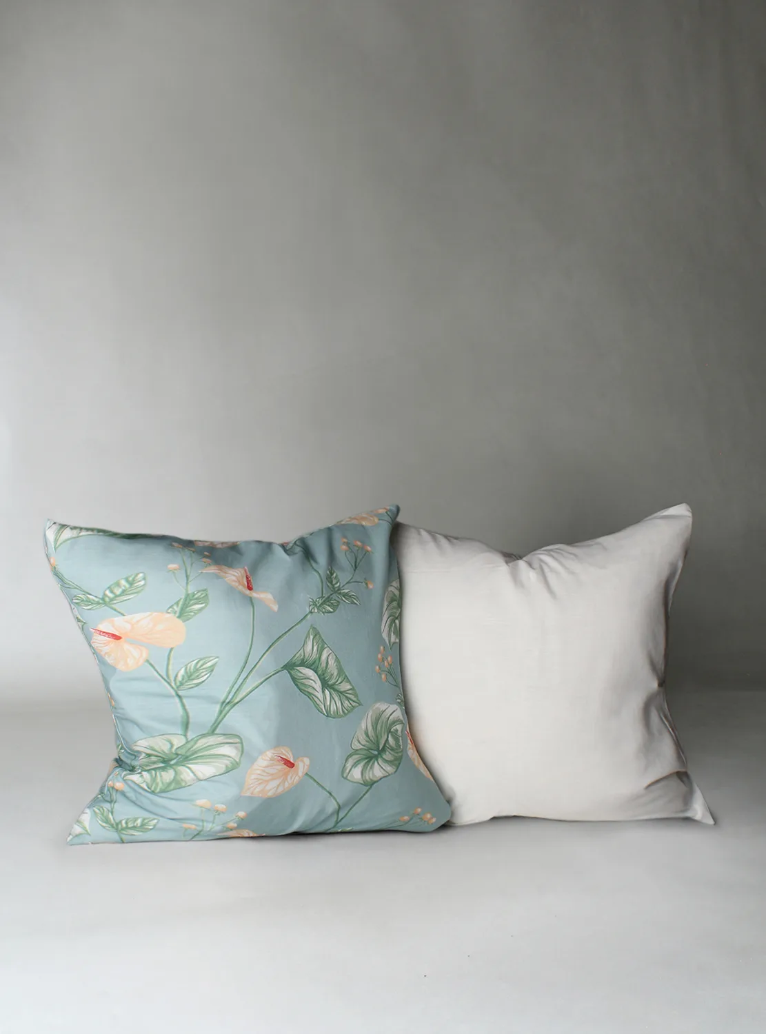 Putetrekk x 2 - Adella (turkis) (Størrelse: 45 x 45 cm)