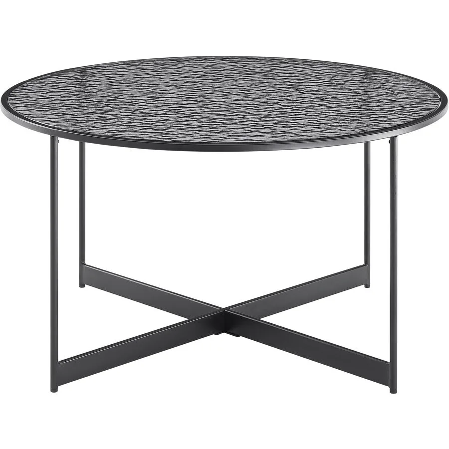 Salontisch Habit schwarz Metall/Glas B 80 T 80 cm
