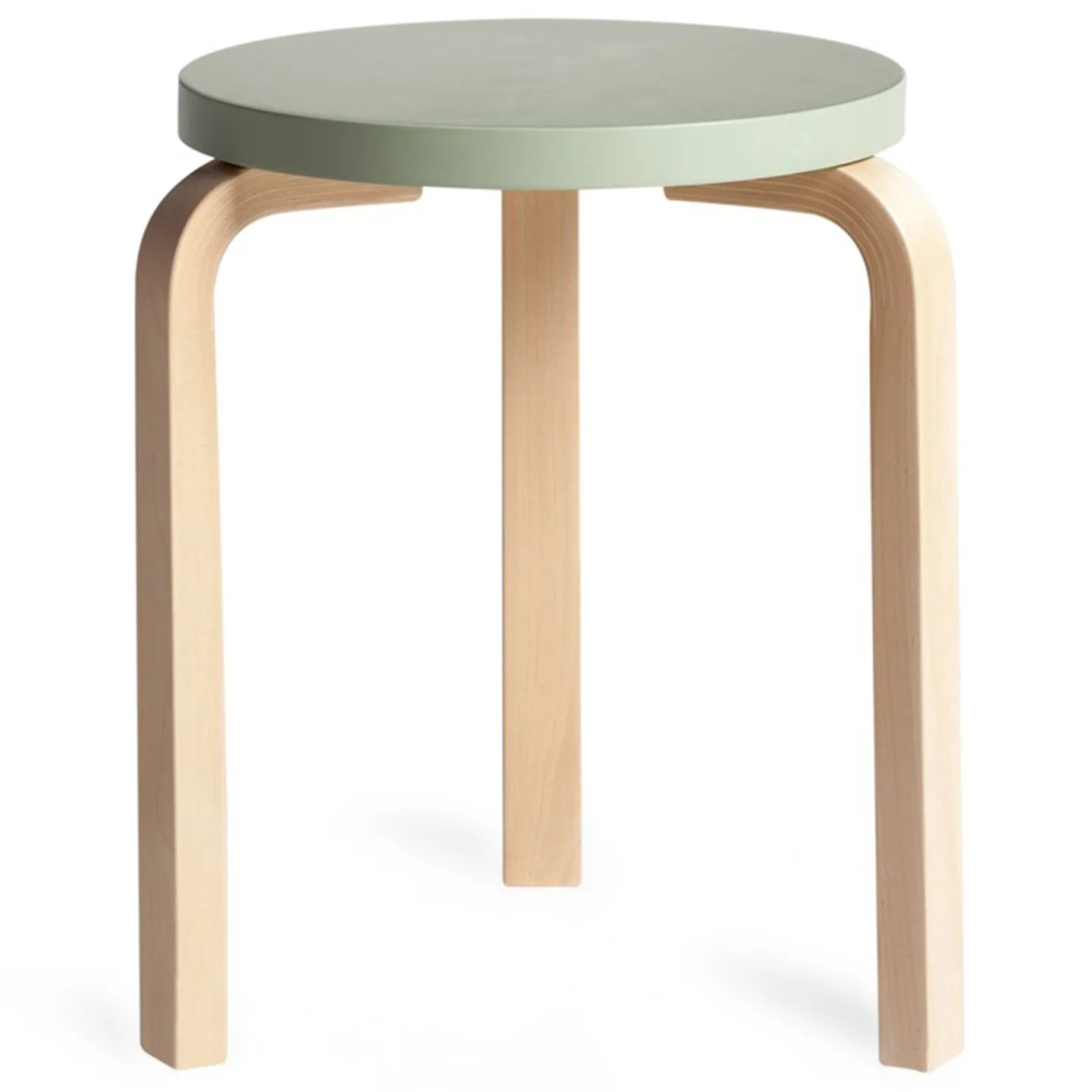 Artek - Stool 60 sittpall klarlackad björk / grönlackad björk - Pallar - Alvar Aalto
