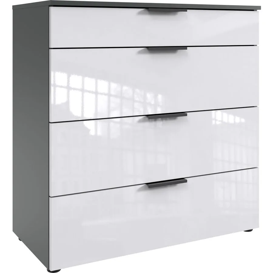 Kommode Sanko Weiss/graphit Holzwerkstoff B 81 H 84 cm