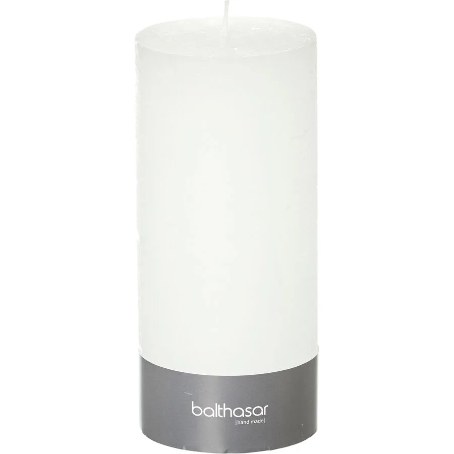 Balthasar Kerze Rustico weiss H20 cm D9 cm, Brenndauer 120h - Farbe: taupe - Material: Wachs