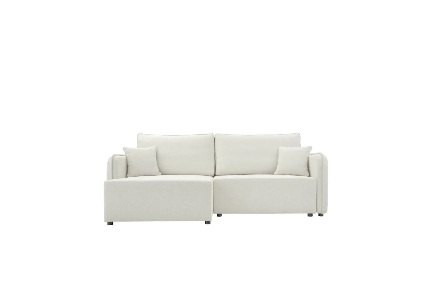 Chandru Bäddsoffa med Divan 3-sits i Plysch - Beige
