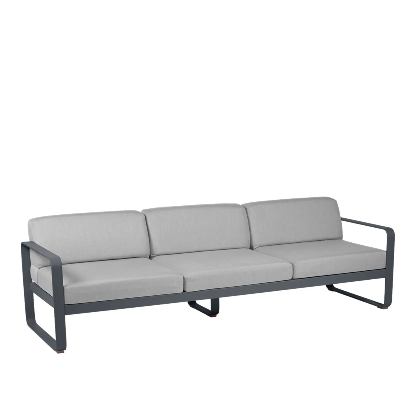 Fermob - Bellevie 3 Seater Sofa Flannel Grey Cushions, Anthracite - Soffor utomhus - Pagnon & Pelhaître
