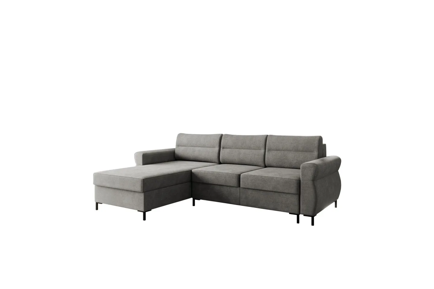 Busness Bäddsoffa med Divan 3-sits i Plysch - Grå