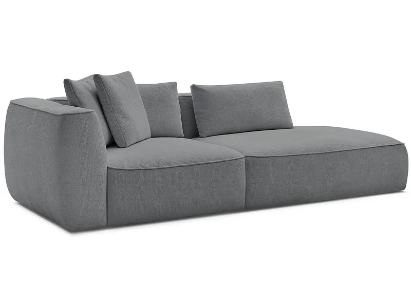 3er Sofa BOBOCHIC LEOPOLD Stoff mit Textur dunkelgrau