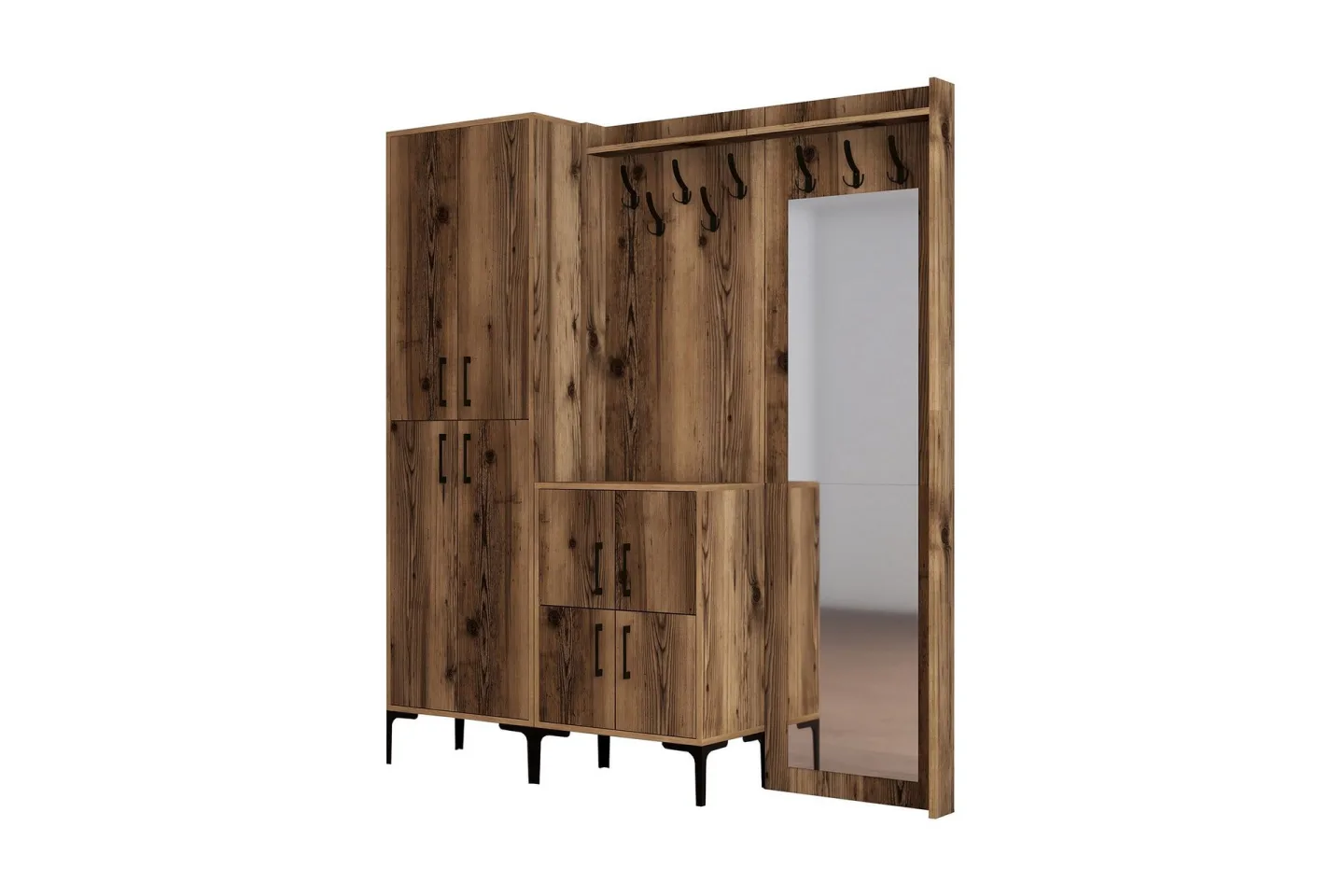 Retzow Hallmöbelset 180 cm - Mörkbrun