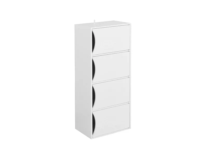 Bibliothek KIKI 29x42x106cm 4 Fächer 4 Tablare weiss