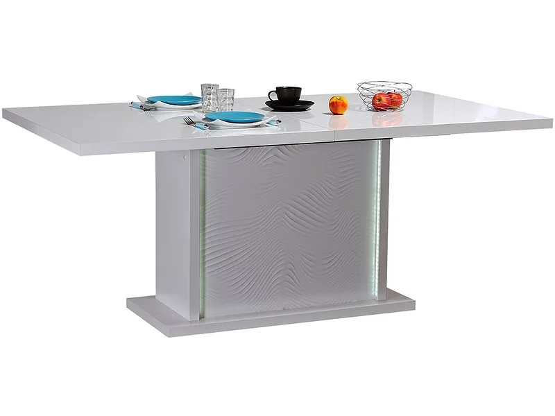 CIANN Tisch ausziehbar KARMA Ø180cm-225-225x76cm weiss