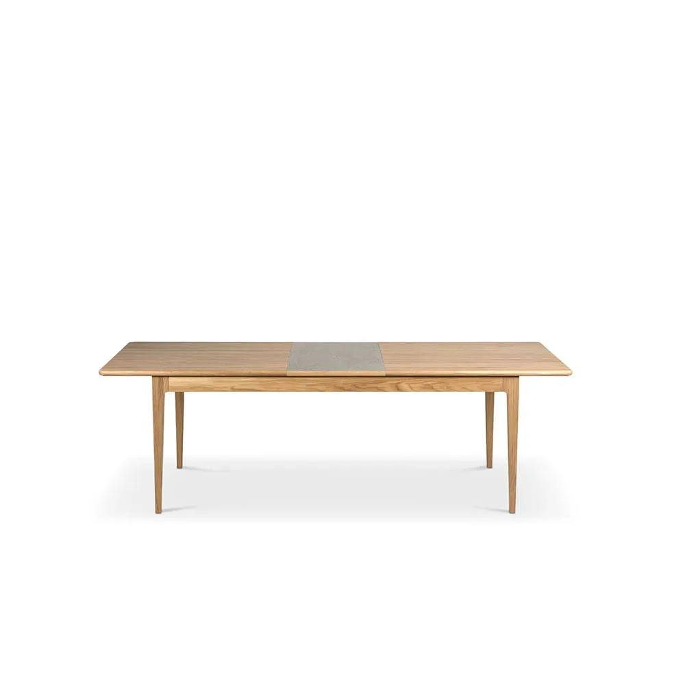 Mavis Höllviken matbord Ek vitpigmenterad mattlack-1 ilägg-kalksten á 50 cm
