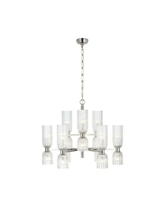 Asalea Two-Tier Chandelier Polished Nickel Medium