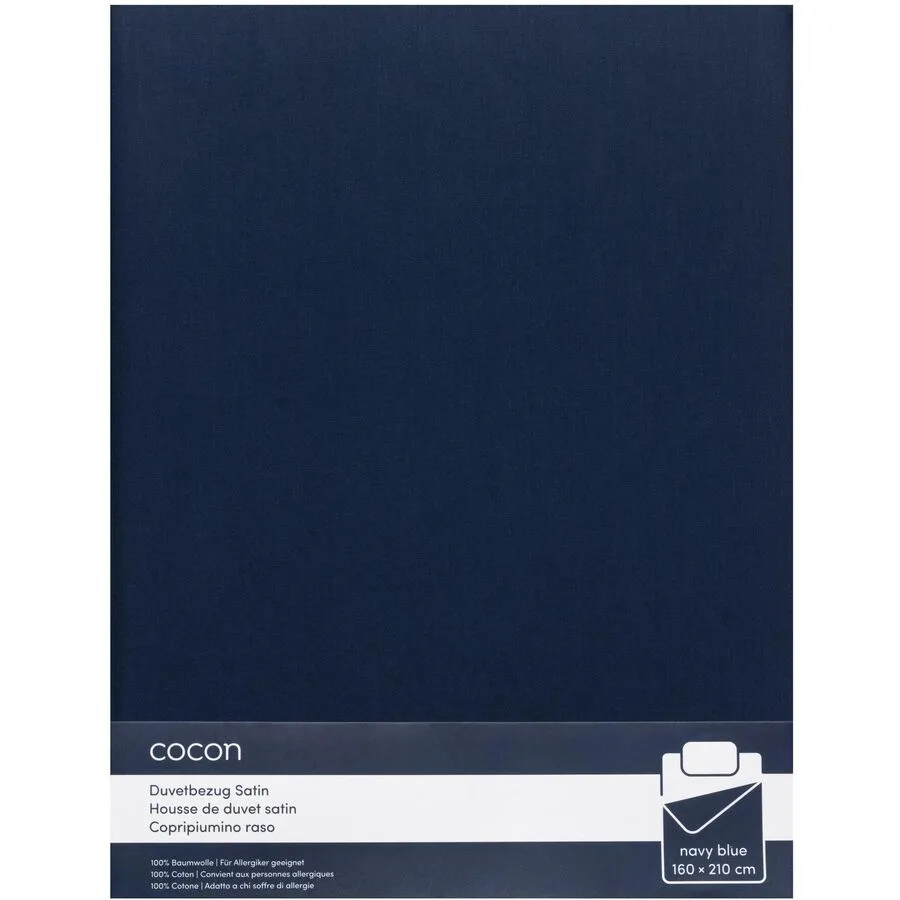 Duvetbezug COCON Marineblau Baumwolle 200 x 210 cm - Material: Satin
