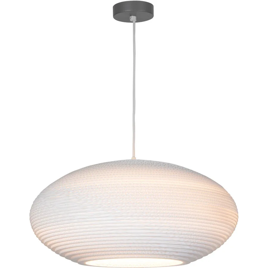 Graypants Pendellampe Disc Weiss Karton 50 cm 23 cm - Material: Pappelholz