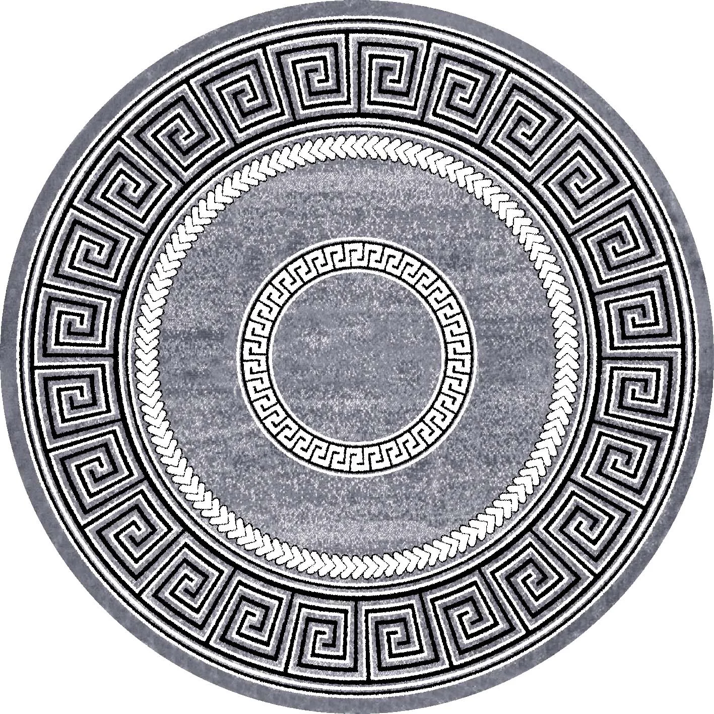 Rundt teppe - Ankara Versace (grå) (Størrelse: Ø 120 cm)