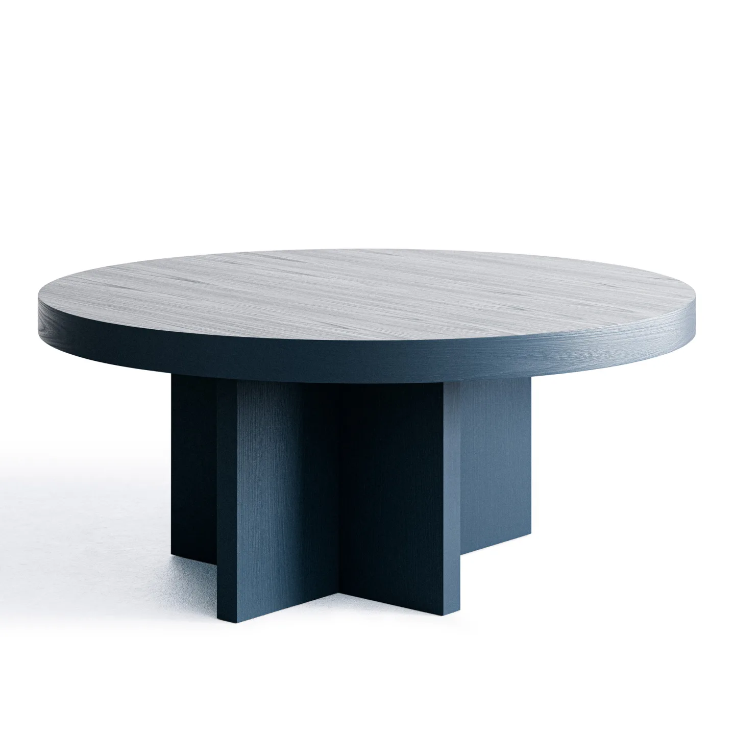 Länna - L.A. Round Coffee Table Ø90 Blue - Soffbord - Lotta Agaton - Blå - Trä