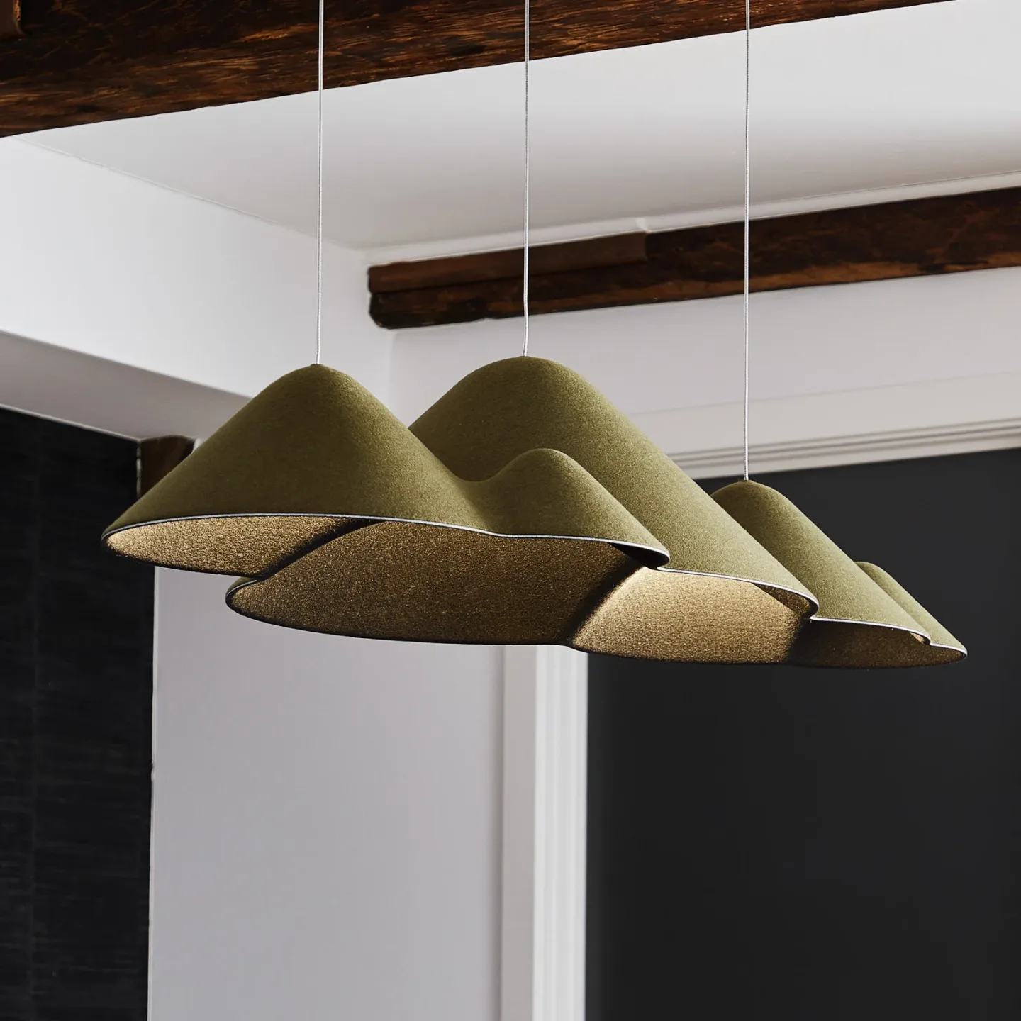 Panorama Pendelleuchte Large Green/Black - Loom Design - Wohnzimmer - Junges Wohnen - Stoff / Textil - Einflammig