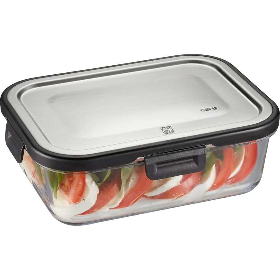 Vorratsdose Gefu transparent Glas/ Metall B 15.6 H 7 cm 1 l
