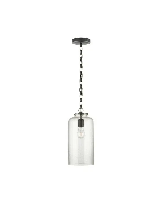 Katie Cylinder Pendant Bronze/Seeded Glass