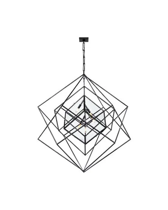 Cubist Large Chandelier Black