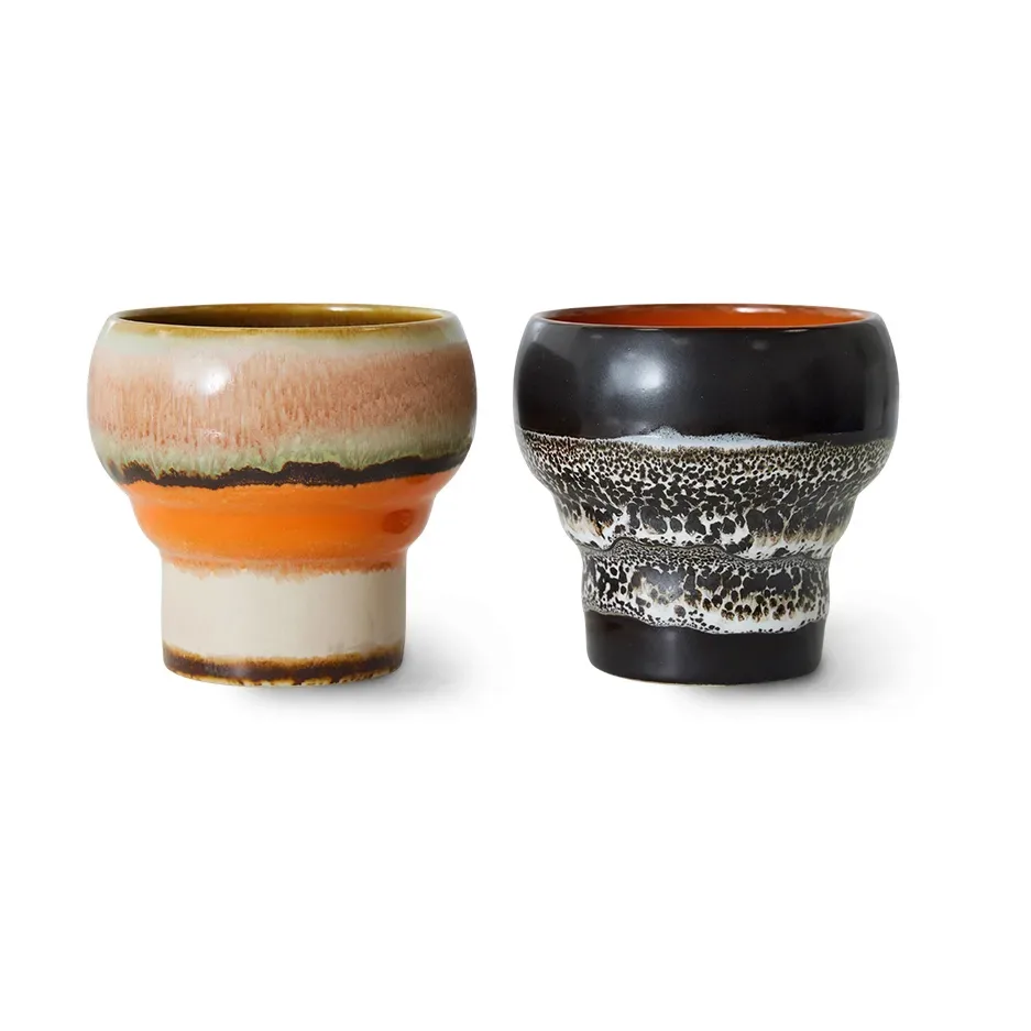 HKliving 70's Lungo Tasse 24 cl 2er-Pack Basalt