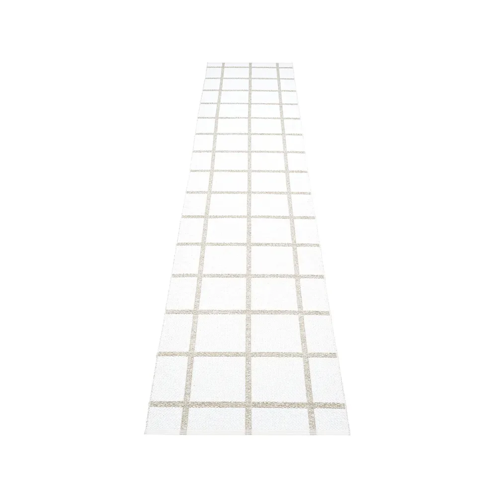 Pappelina Ada gångmatta white/stone metallic, 70x300 cm