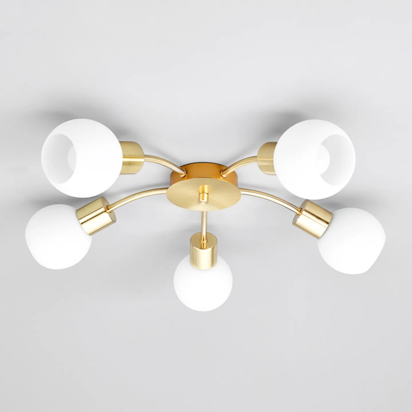 Elaina 5 Deckenleuchte Brass - Lindby - Wohnzimmer - Modern - Metall - Mehrflammig
