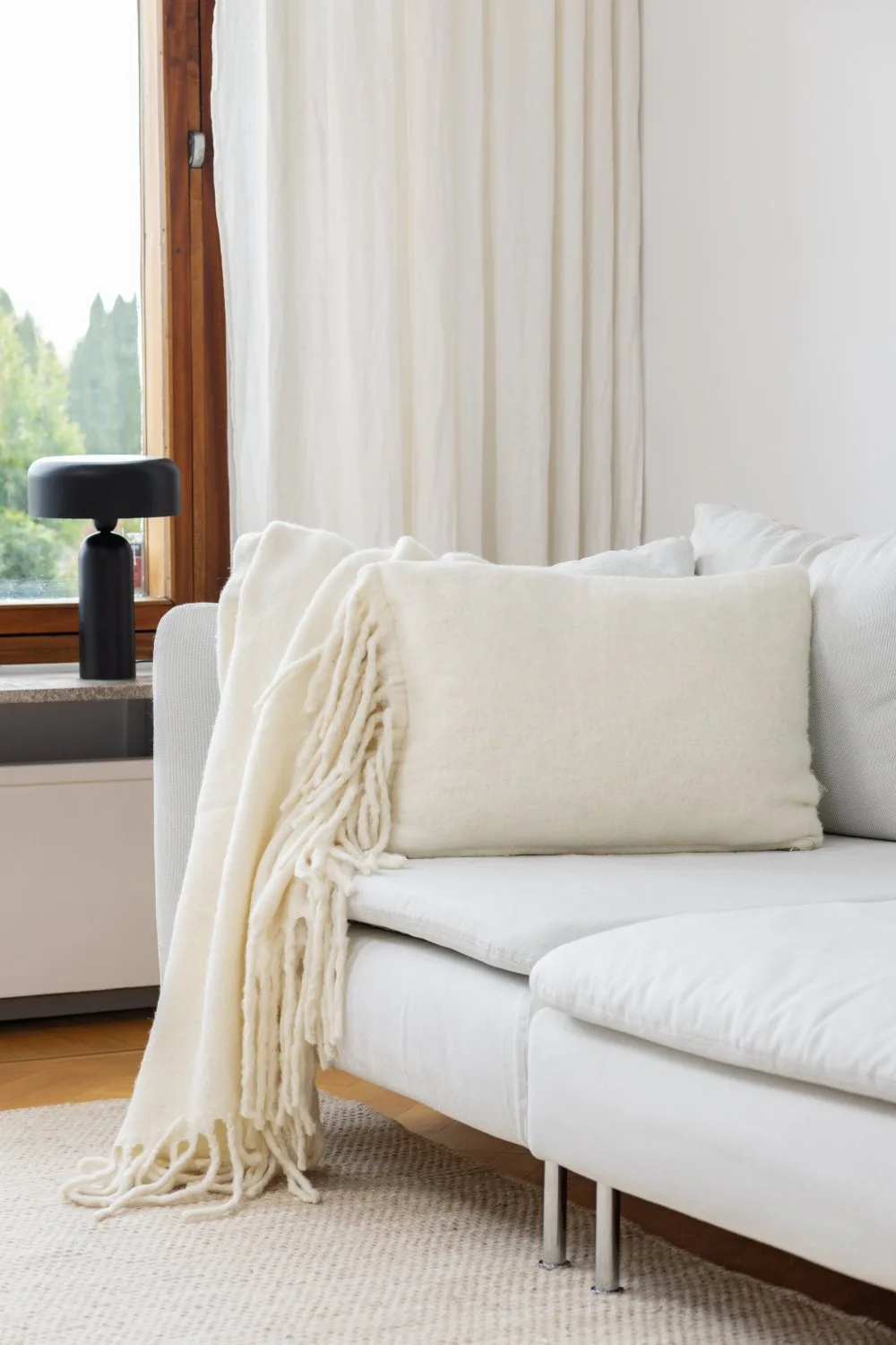 Putetrekk i ullblanding - Samantha (offwhite) (Størrelse: 40 x 60 cm)