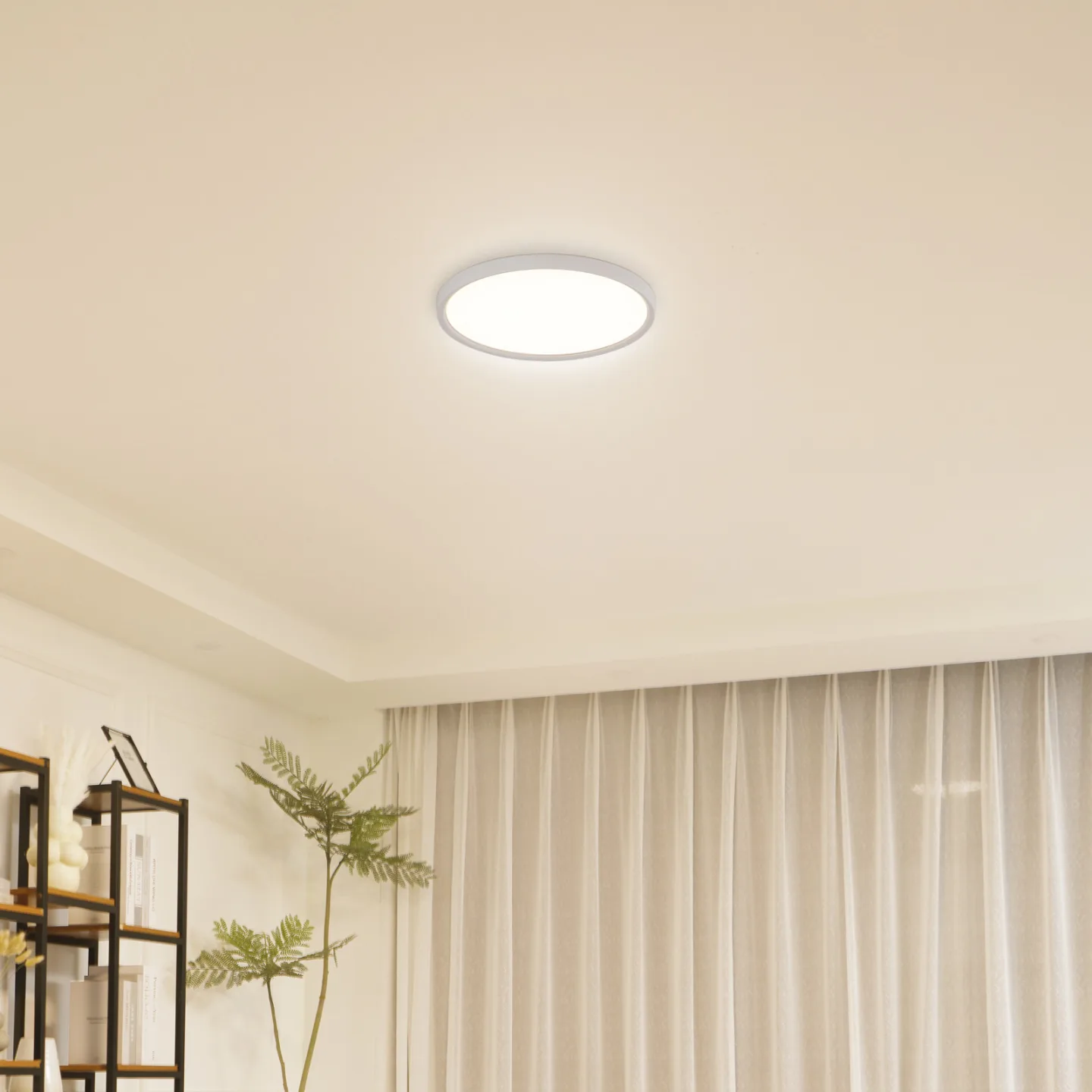 Diki LED Deckenleuchte Ø40 CCT White - Lindby Pravin - Wohnzimmer - Modern - Kunststoff - Rund