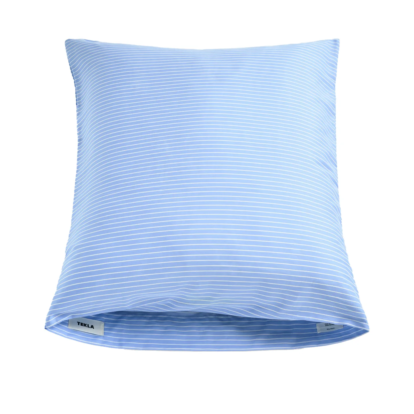Tekla - Sateen Polo Stripes örngott 50 x 60 cm - Örngott - Blå - Bomull