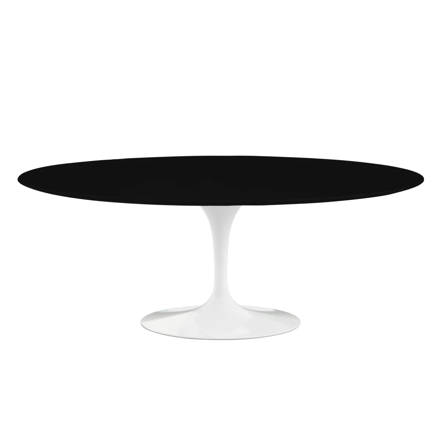 Knoll - Saarinen Oval Table - Matbord, 198 x 121 cm, Vitt underrede, skiva i Svart laminat - Matbord - Eero Saarinen - Svart - Laminat/Metall