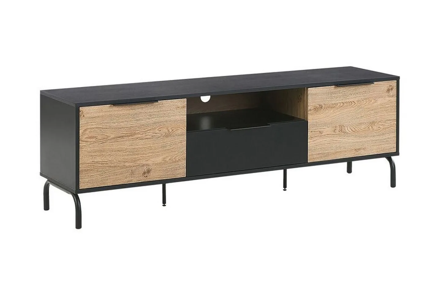 Arkley TV-bänk 160x41 cm - Svart/Ljusbrun