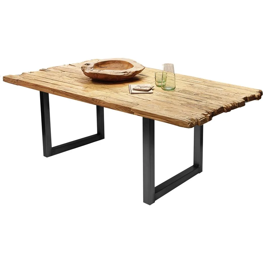 Esstisch Gordon natur Recyceltes Teak massiv Massivholz B 240 T 100 cm