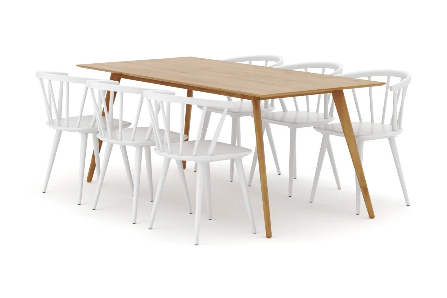 Tyrö Matgrupp med 6 st Tyrö Karmstolar - Oak/White